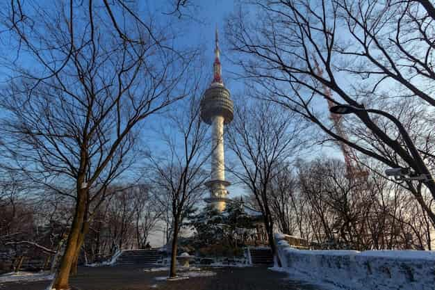 snow season namsan tower seoulsouth koreaxa 268174 1649