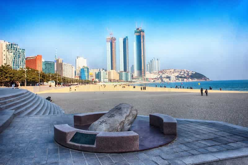 winter haeundae beach busan south korea asia 136559727